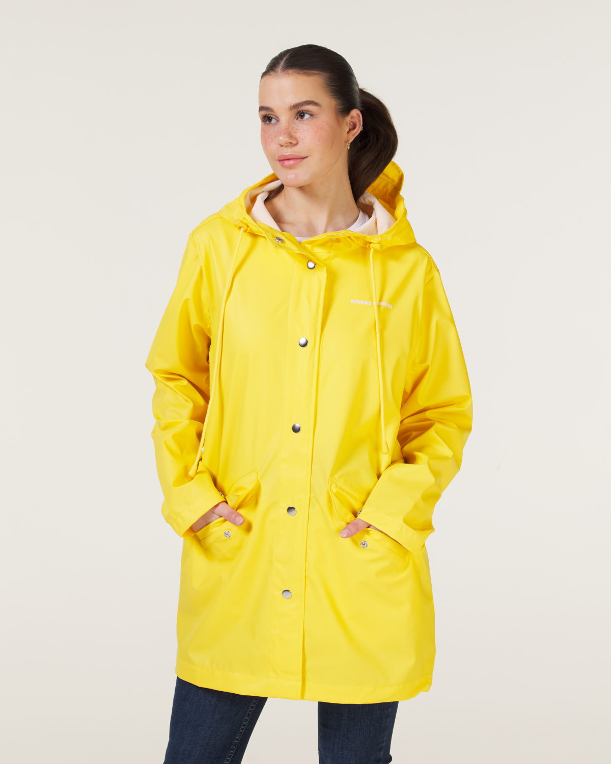 Outdoor & Essentials Raindropper Coat Yellow - M - regnjakke