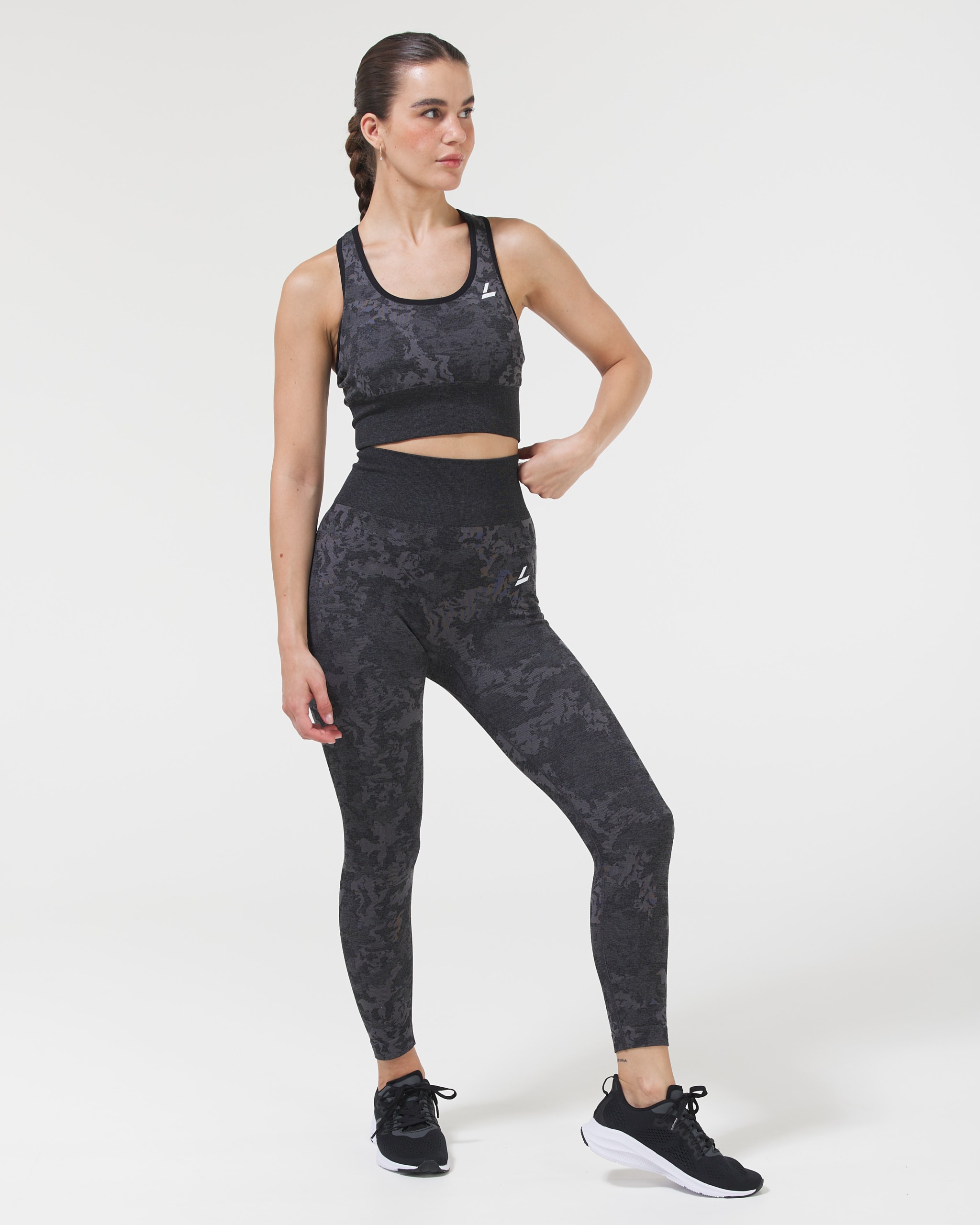 Camo Seamless Bra Black 1