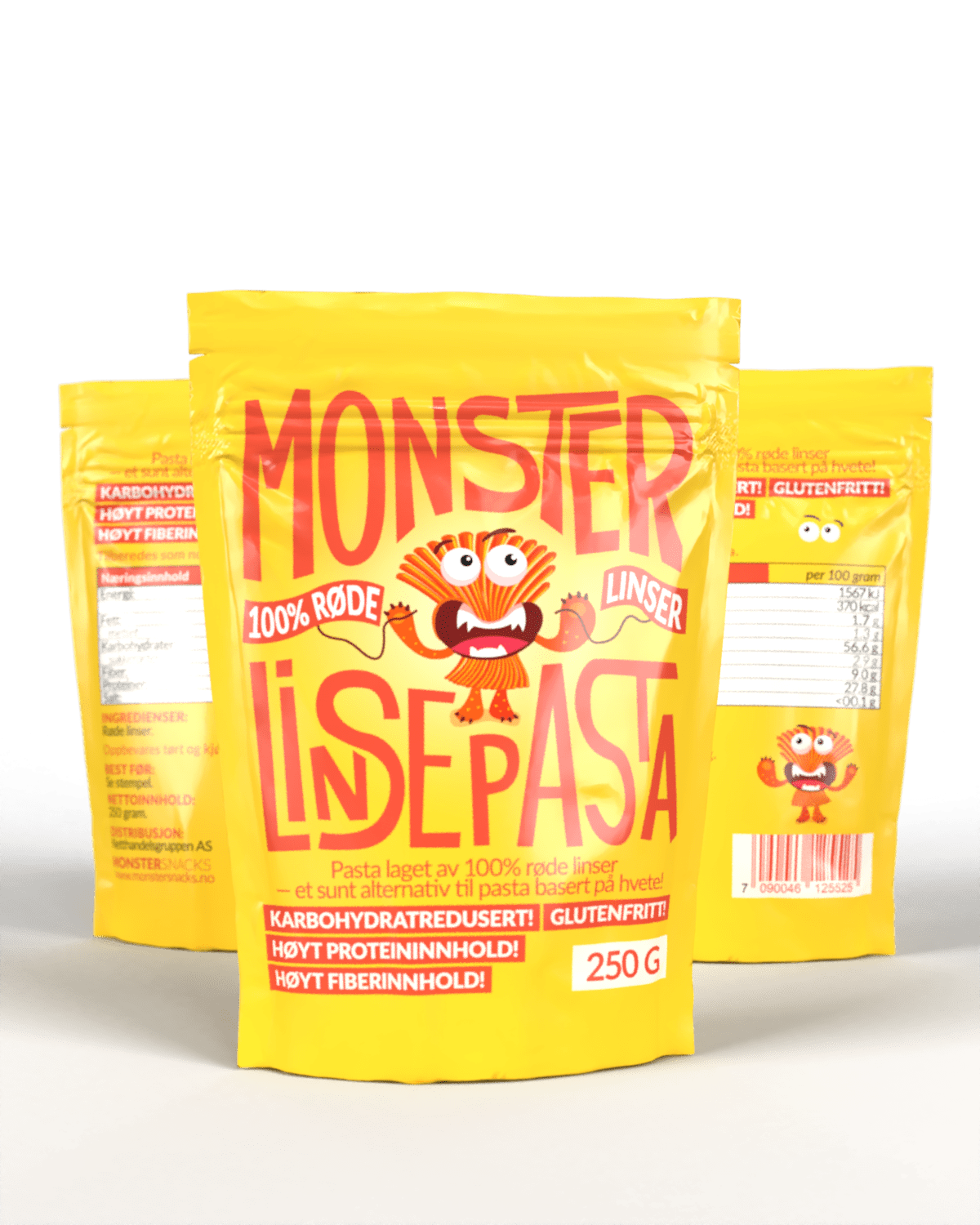 Monster Linsepasta 3x250g - TREPAKNING