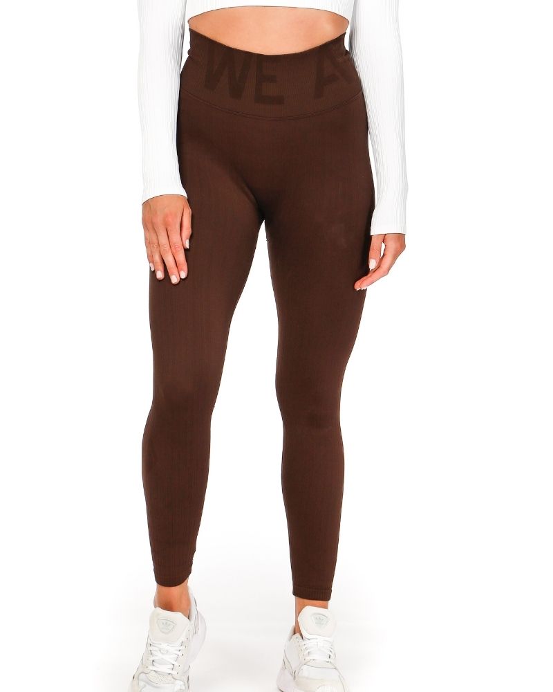 We Are Fit Coffee Ribbed Seamless Tights Tights.no