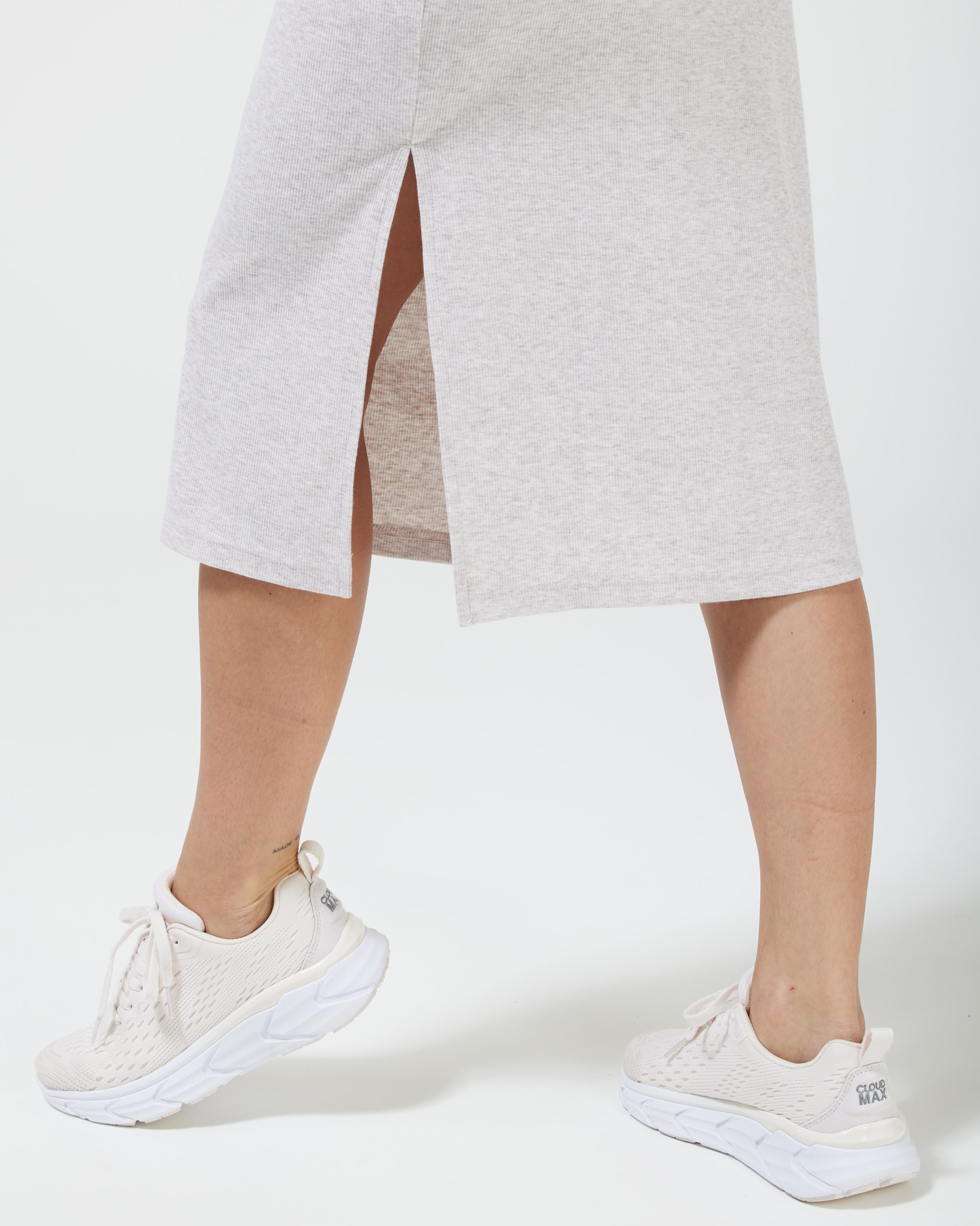Selene Rib LS Dress Beige Melange12