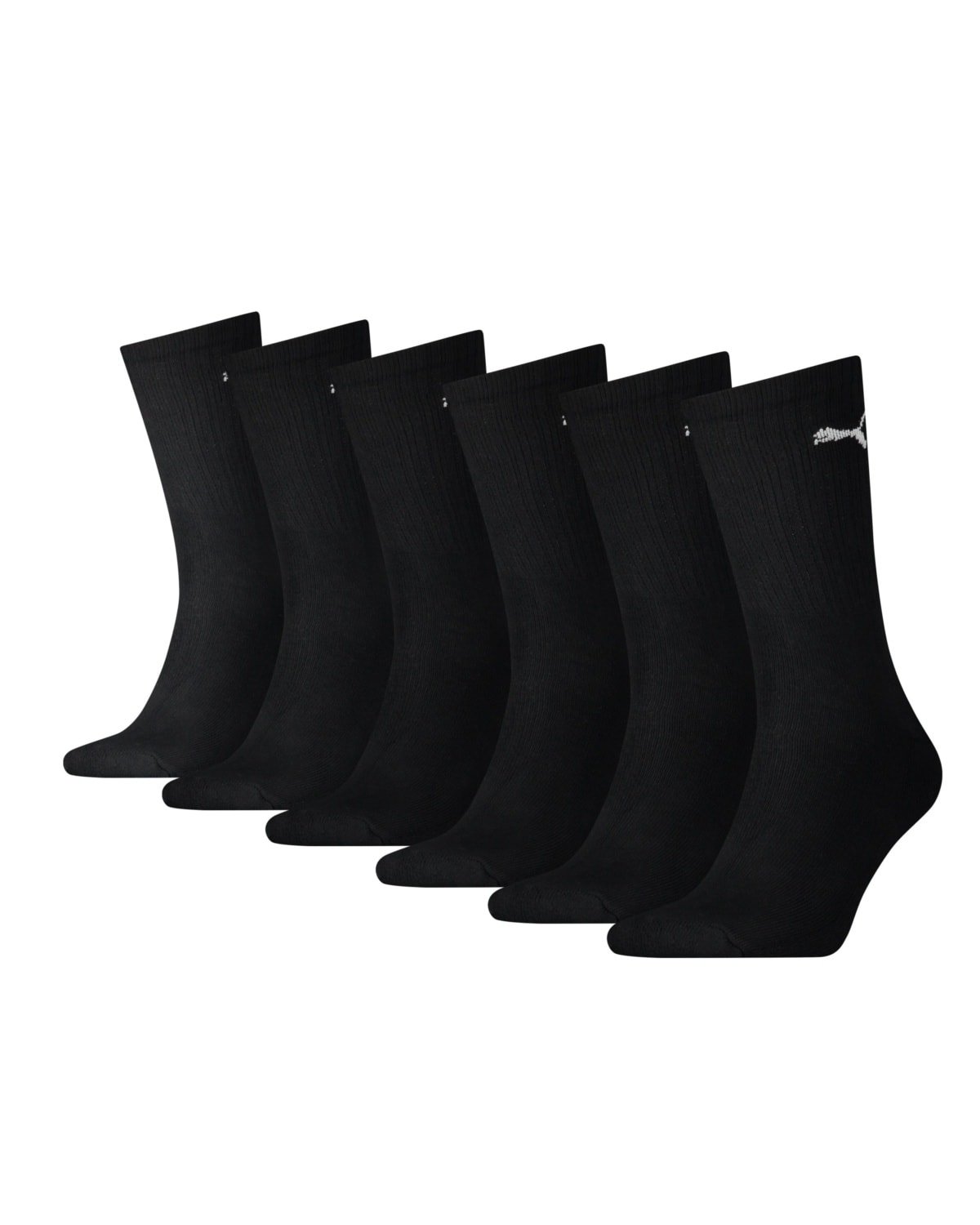 Puma Sport Cush Crew Socks 6-pack Black - 35-38 - polyester