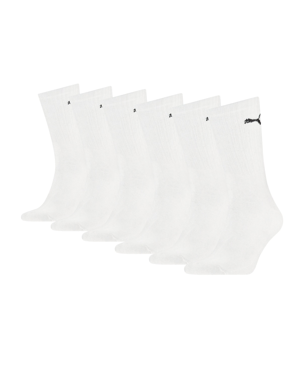 Puma Sport Cush Crew Socks 6-pack White - 35-38 - polyester