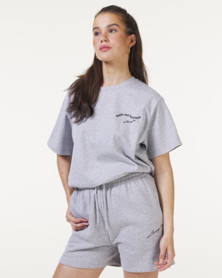 Happiness Oversize T-shirt Grey Melange