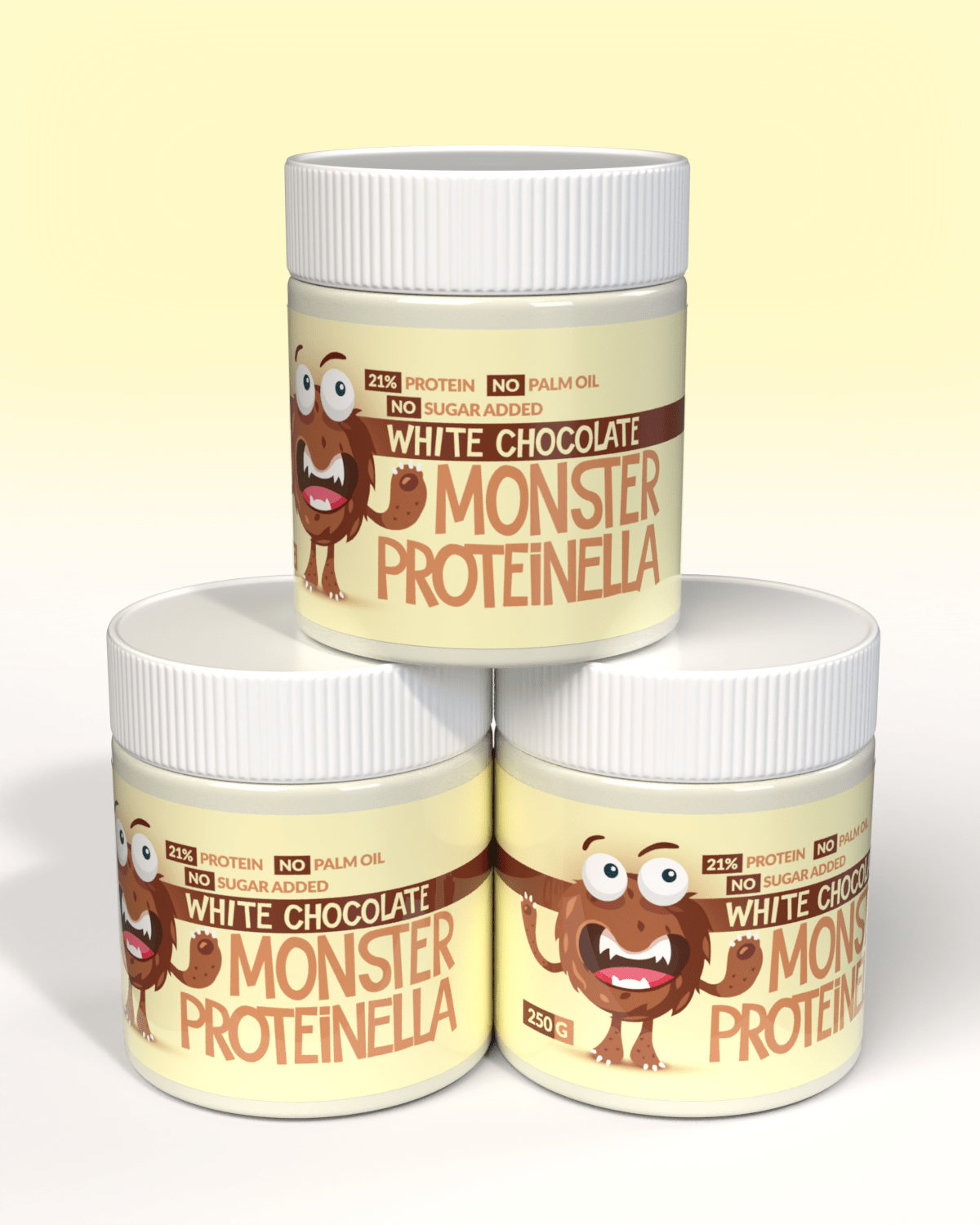 Monster Proteinella - White Chocolate 250g -TREPAKNING! - DATODEAL! - hvit sjokolade