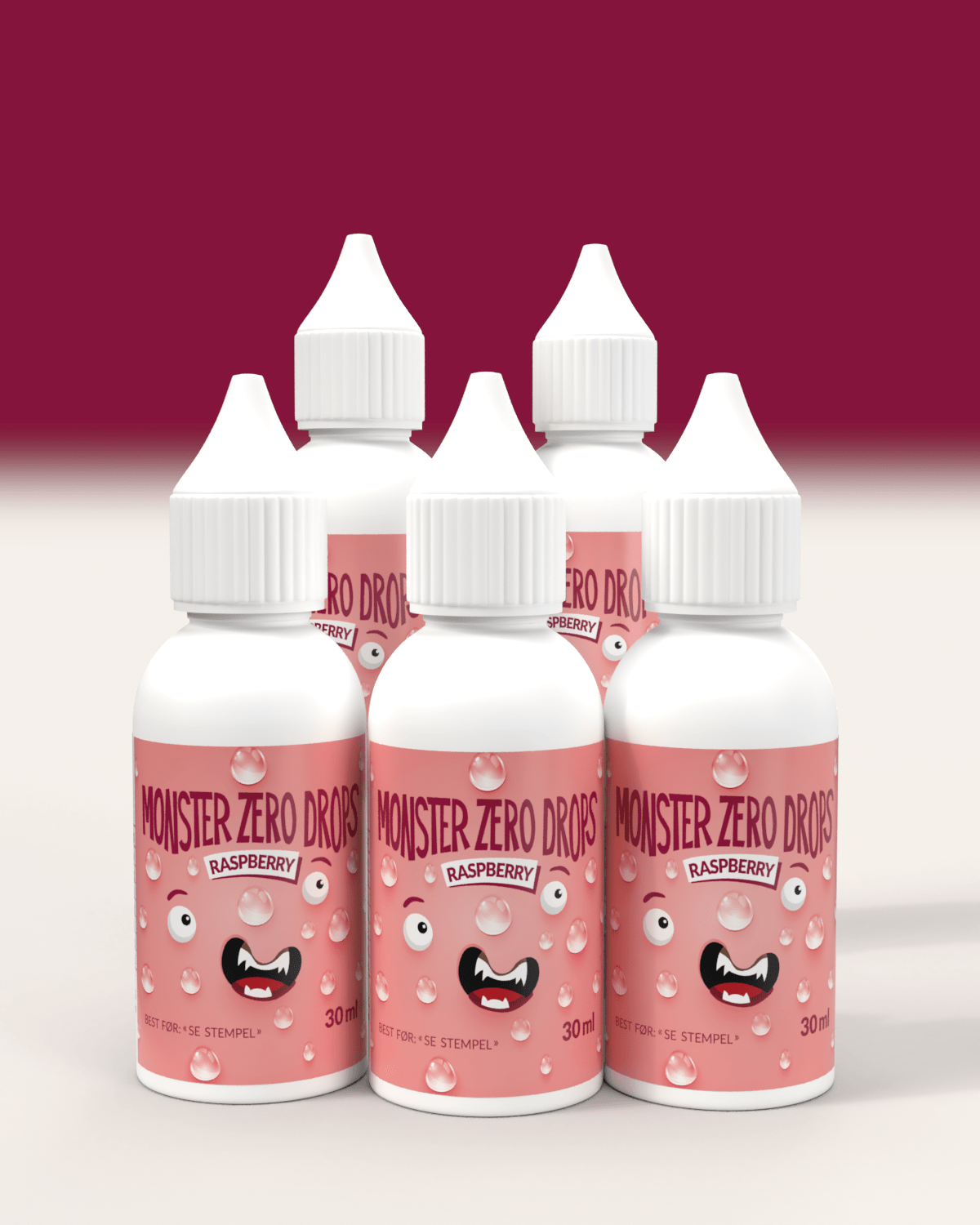 Monster Lavkarbo Zero Drops - Raspberry - FEMPAKNING - til
