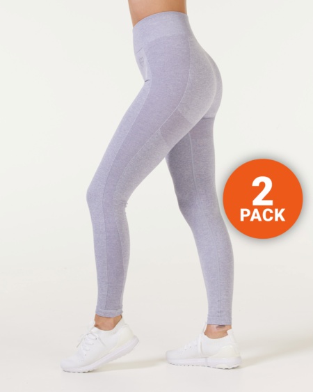 Power Up! Tights Grey Melange (2-pack)