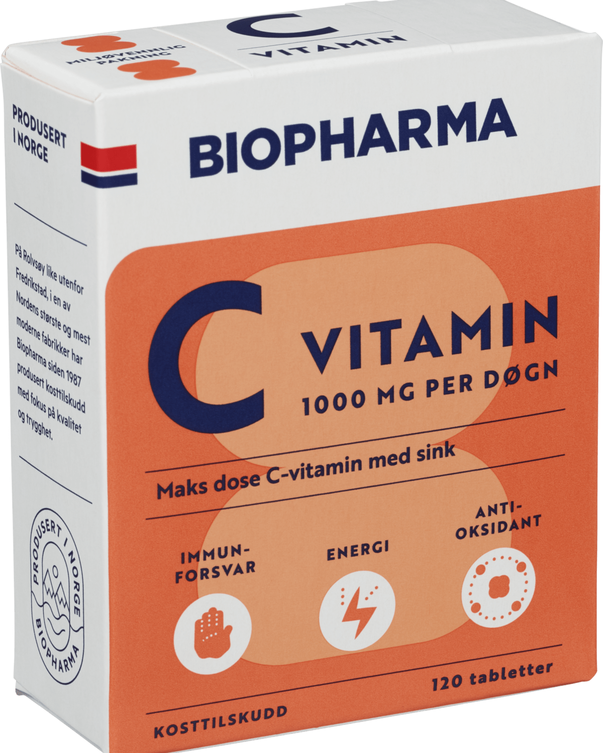 Biopharma Vitamin C 120tab - kosttilskudd