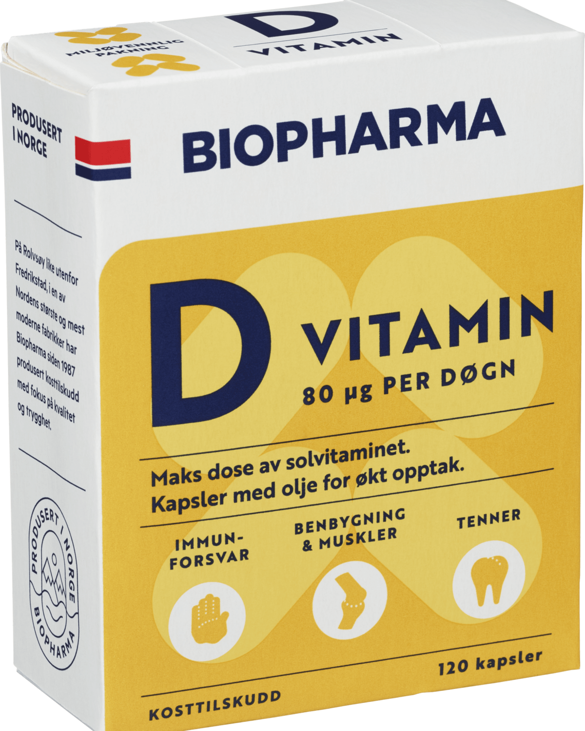 Biopharma Vitamin D 120tab - kosttilskudd