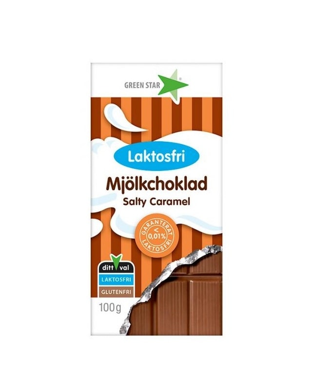 Green Star Melkesjokolade Salty Caramel 100g - protein for