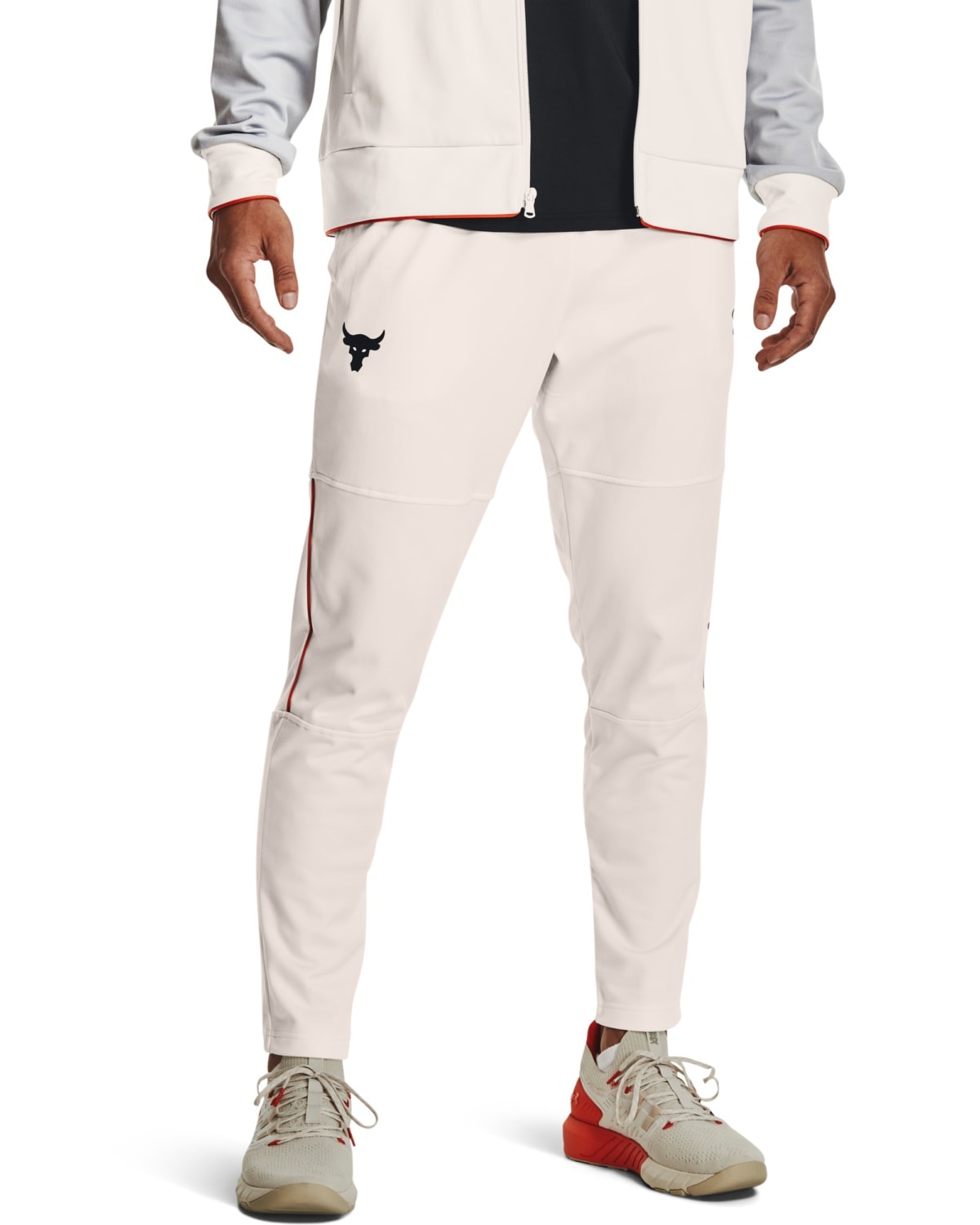 Under Armour Project Rock Knit Track Pants Onyx White - XL - leg