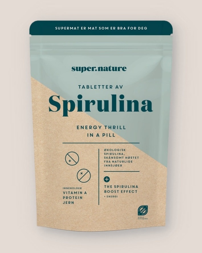 Supernature Spirulinatabletter 150g - protein og