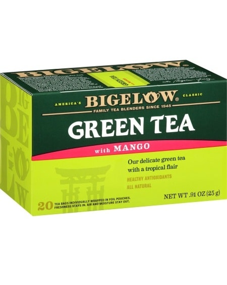 Bigelow Te Green Tea Mango 34g - protein for