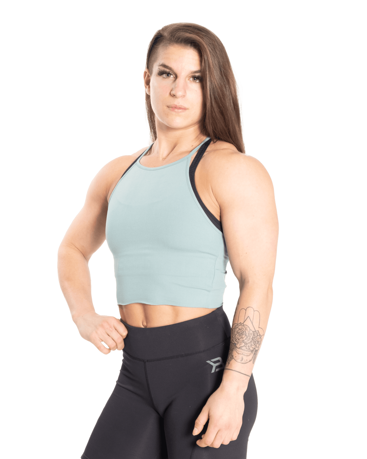 Better Bodies Performance Crop Hal Teal Green - M - the
