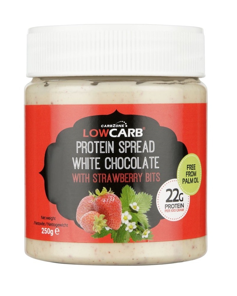 CarbZone Protein Spread White Chocolate Strawberry 250g - til