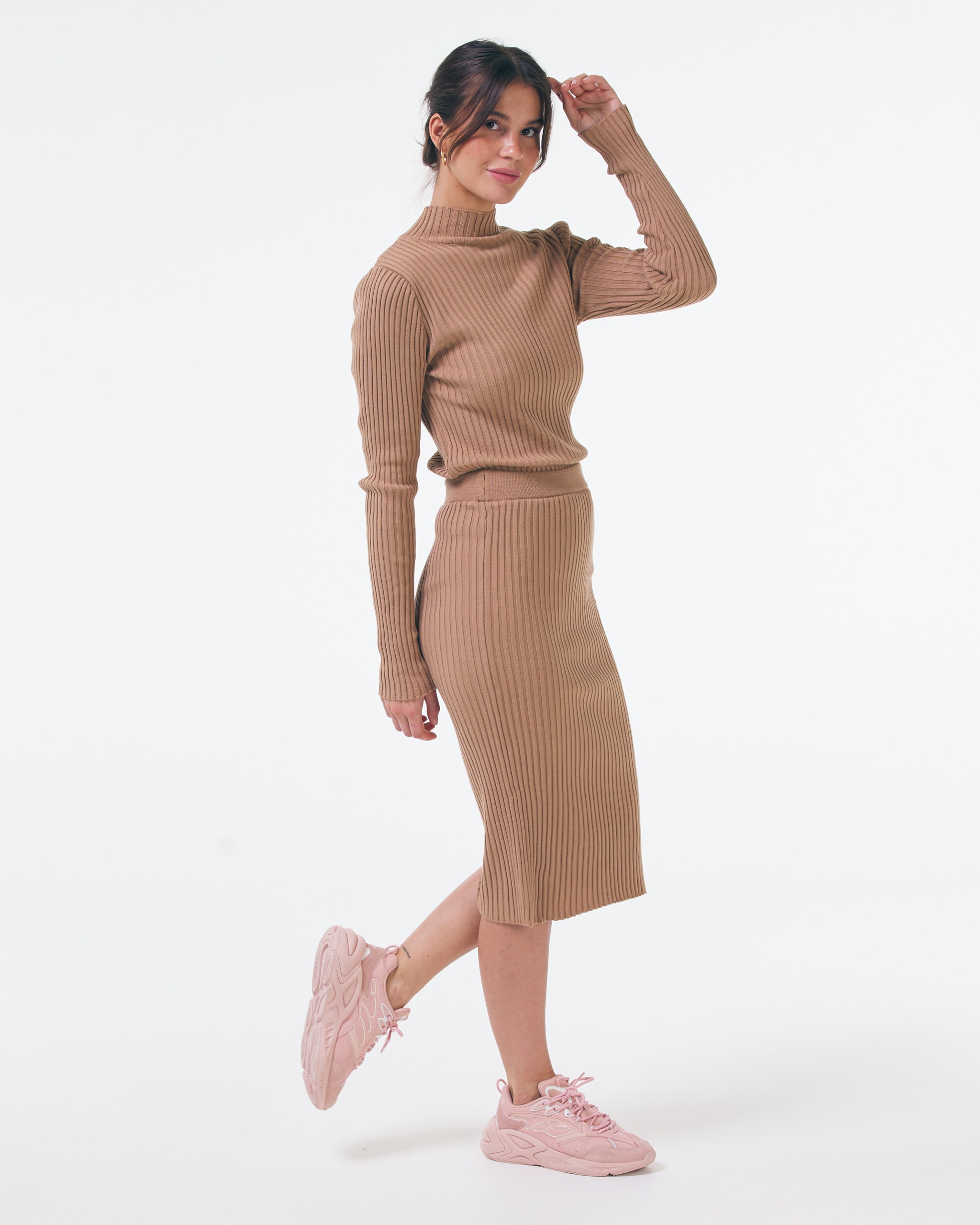 Zoé Ribbed Set Camel 6