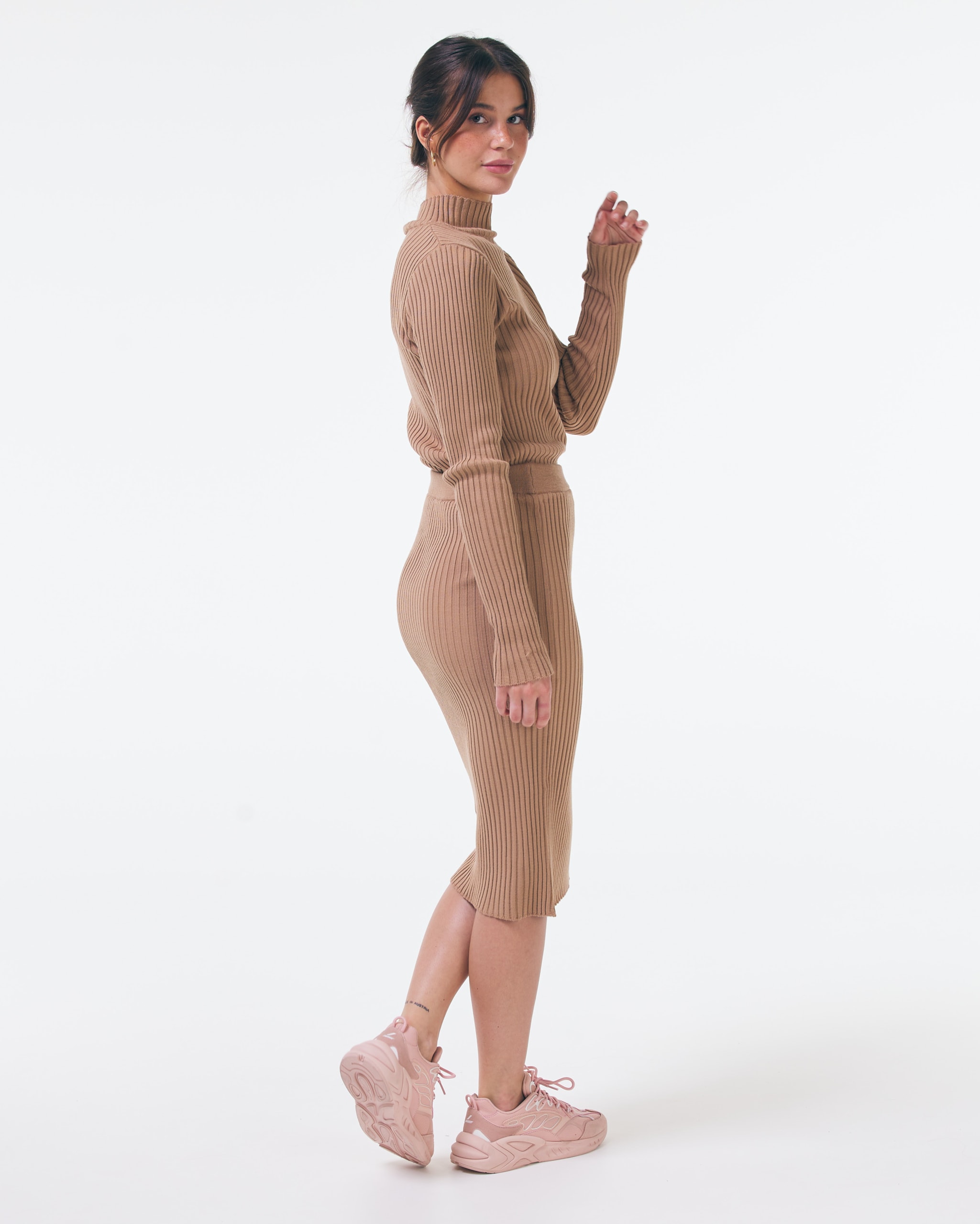 Zoé Ribbed Set Camel 8