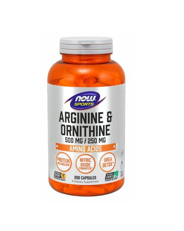 Now Foods Arginine/Ornithine - 250 veg caps - protein for