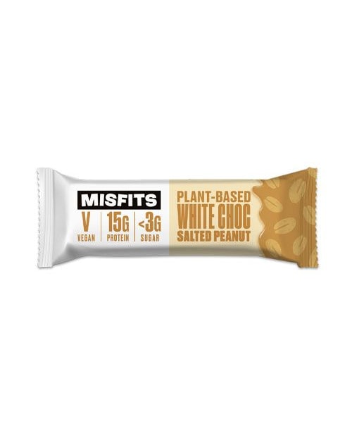 MisFits Vegan Protein Bar - White Chocolate Salted Peanut - 45g - the