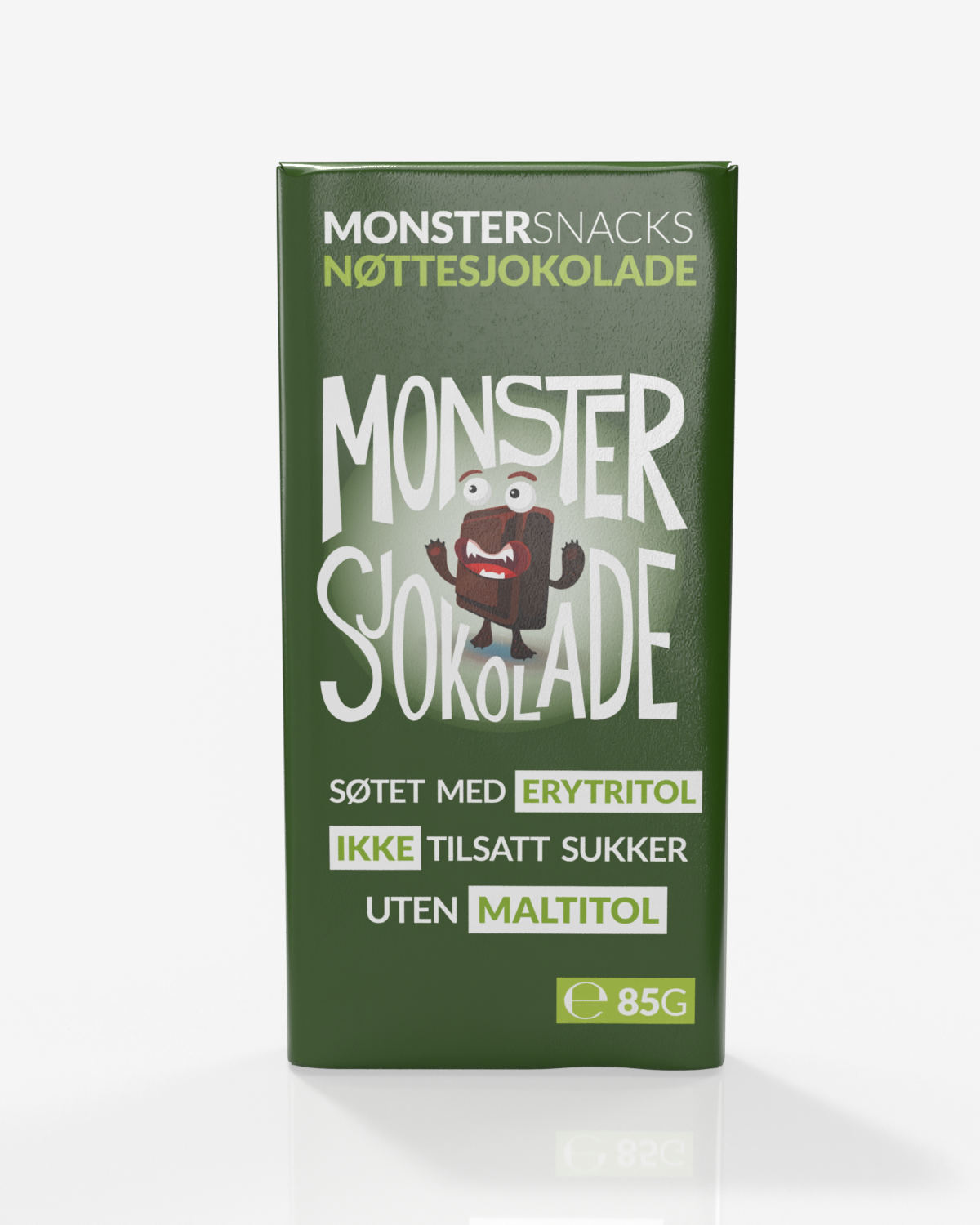 Monster Lavkarbo Belgisk Melkesjokolade m/Nøtter 85g