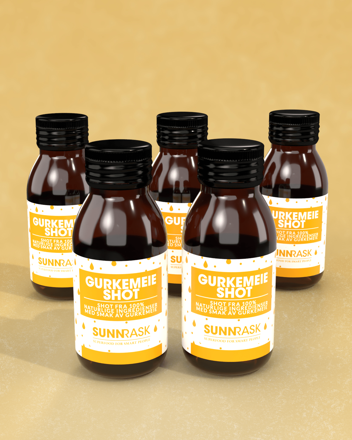SunnRask Gurkemeie Shot - FEMPAKNING - med protein