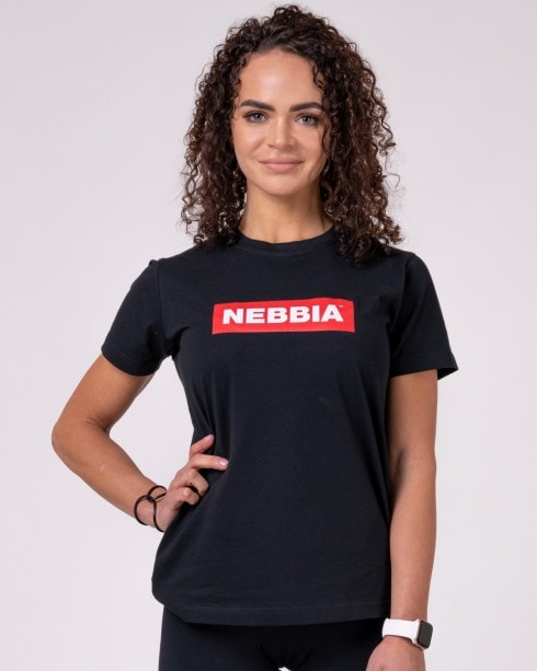 NEBBIA Women's T-shirt 592 Svart - XS - gave til