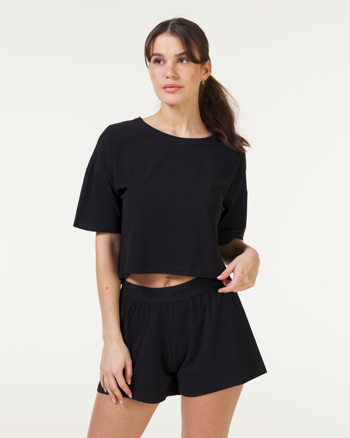 Weightless Stella Pyjama Set Black - XS - pyjamas shorts