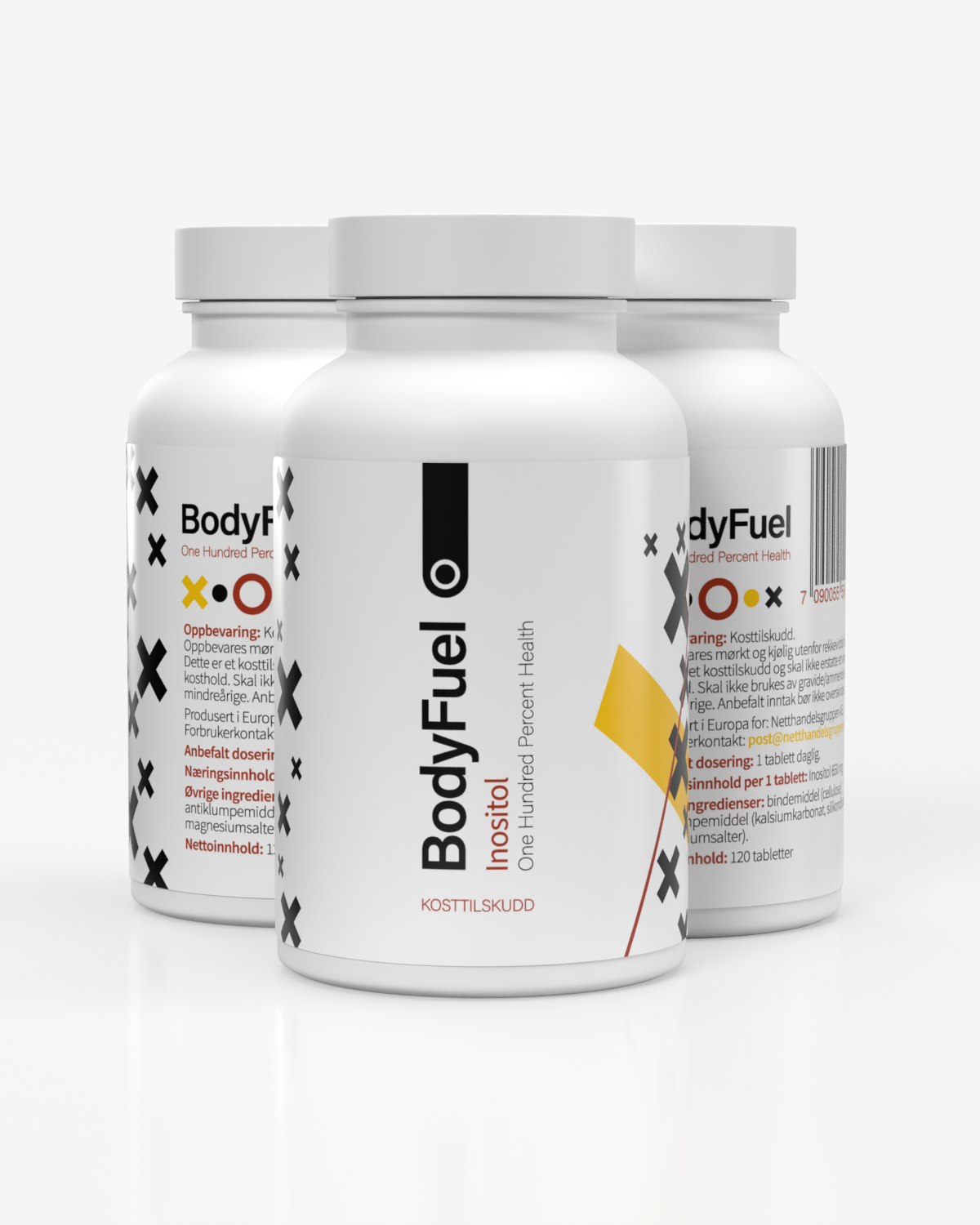 3xBodyFuel Inositol 90x650mg - vitamin tilskudd