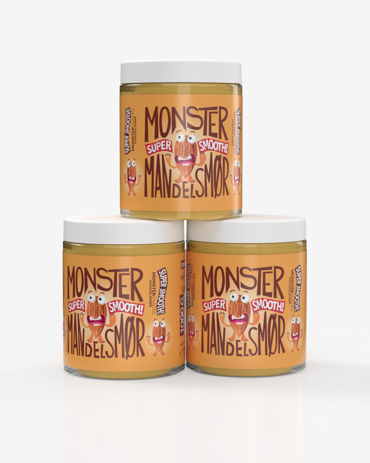 Monster Smooth Mandelsmør 3x1kg - TREPAKNING!