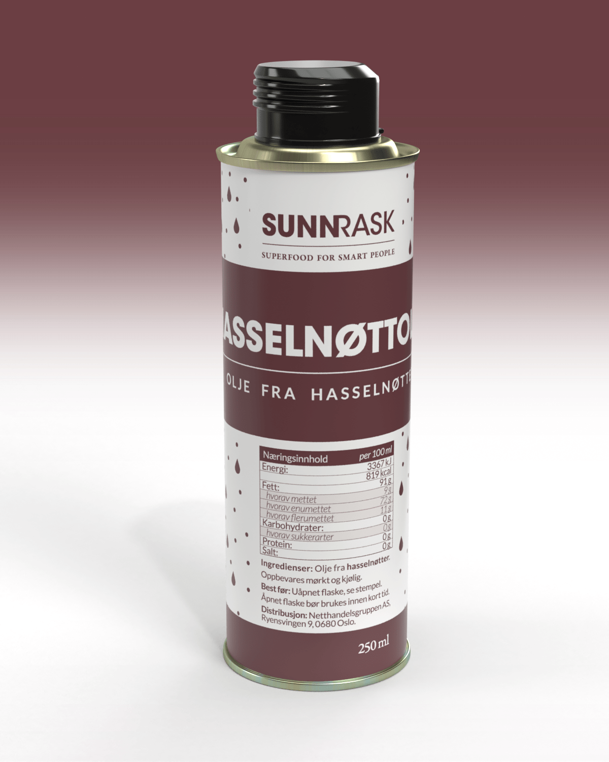 SunnRask - Flavoured olive oils_Olje Fra Hasselnotter_V01
