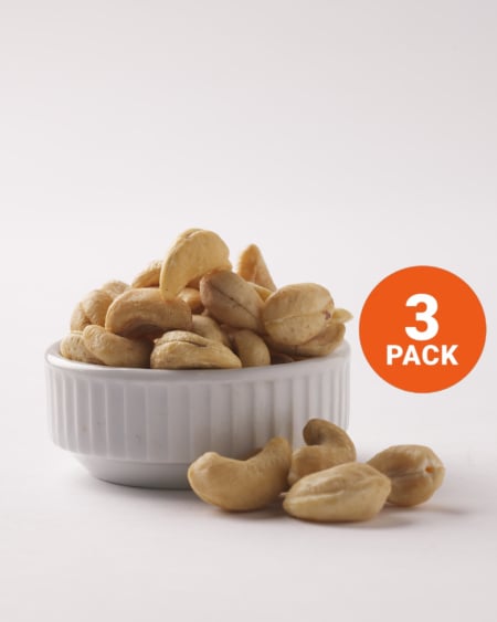 3x SunnRask Salte/Ristede Cashewnøtter 500g