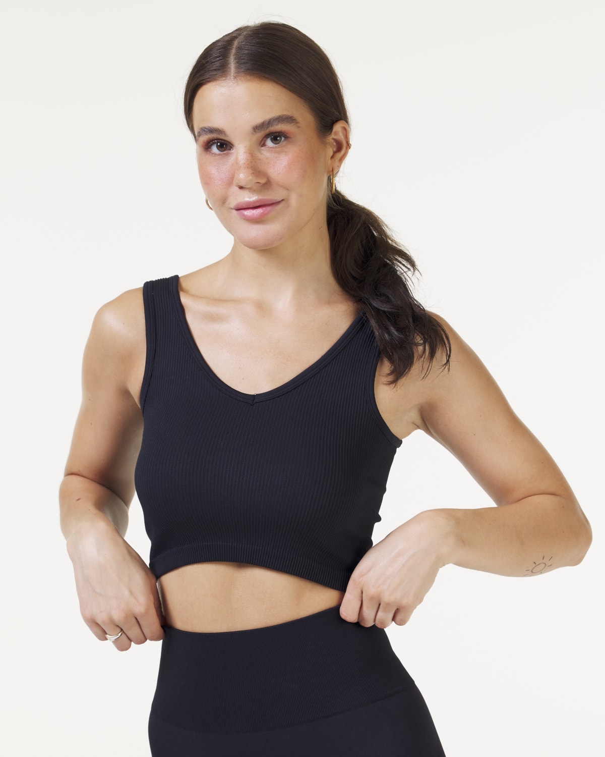 Bumpro Perfect Rib V-Bra Black - M - til