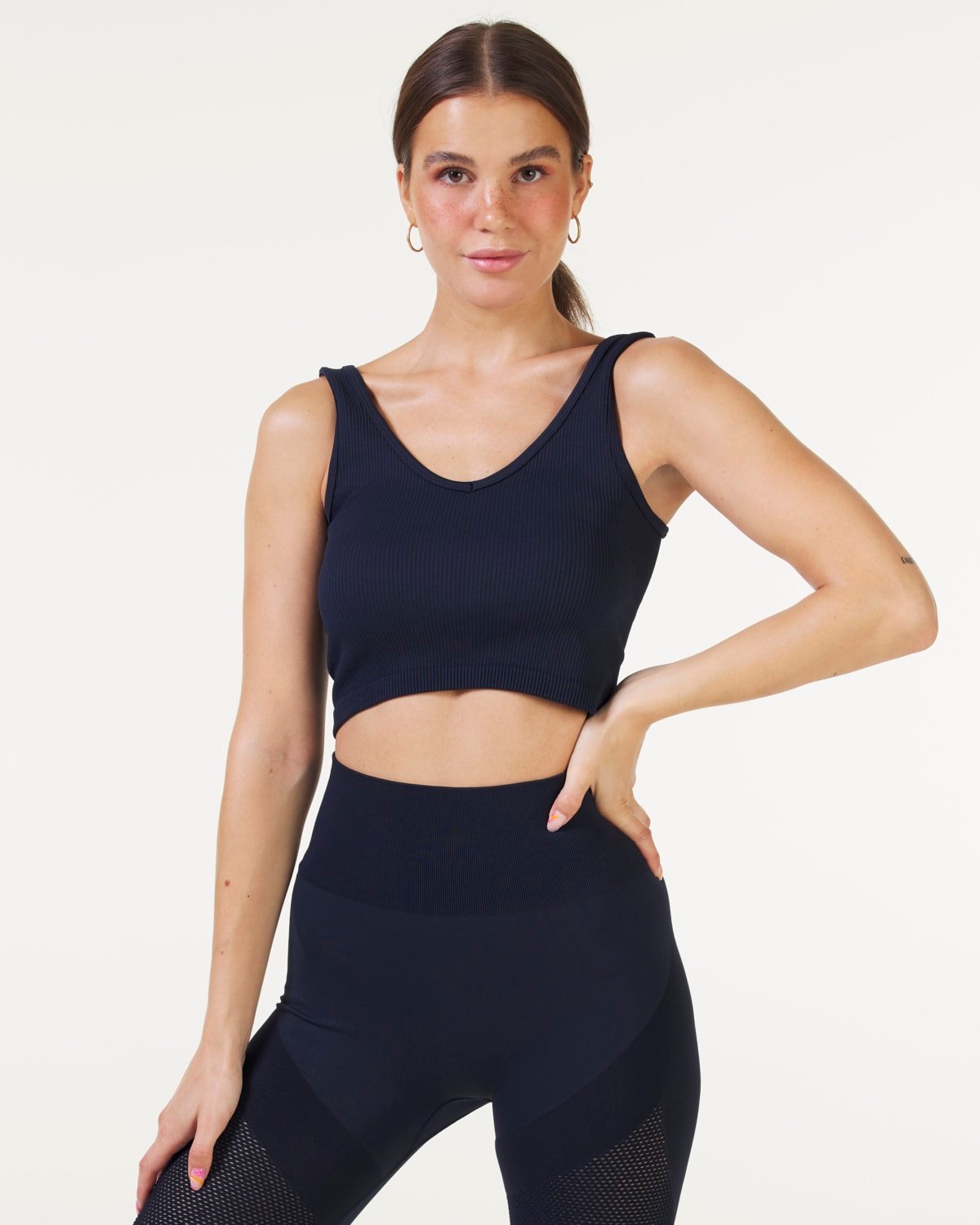 Bumpro Perfect Rib V-Bra Navy - L - til