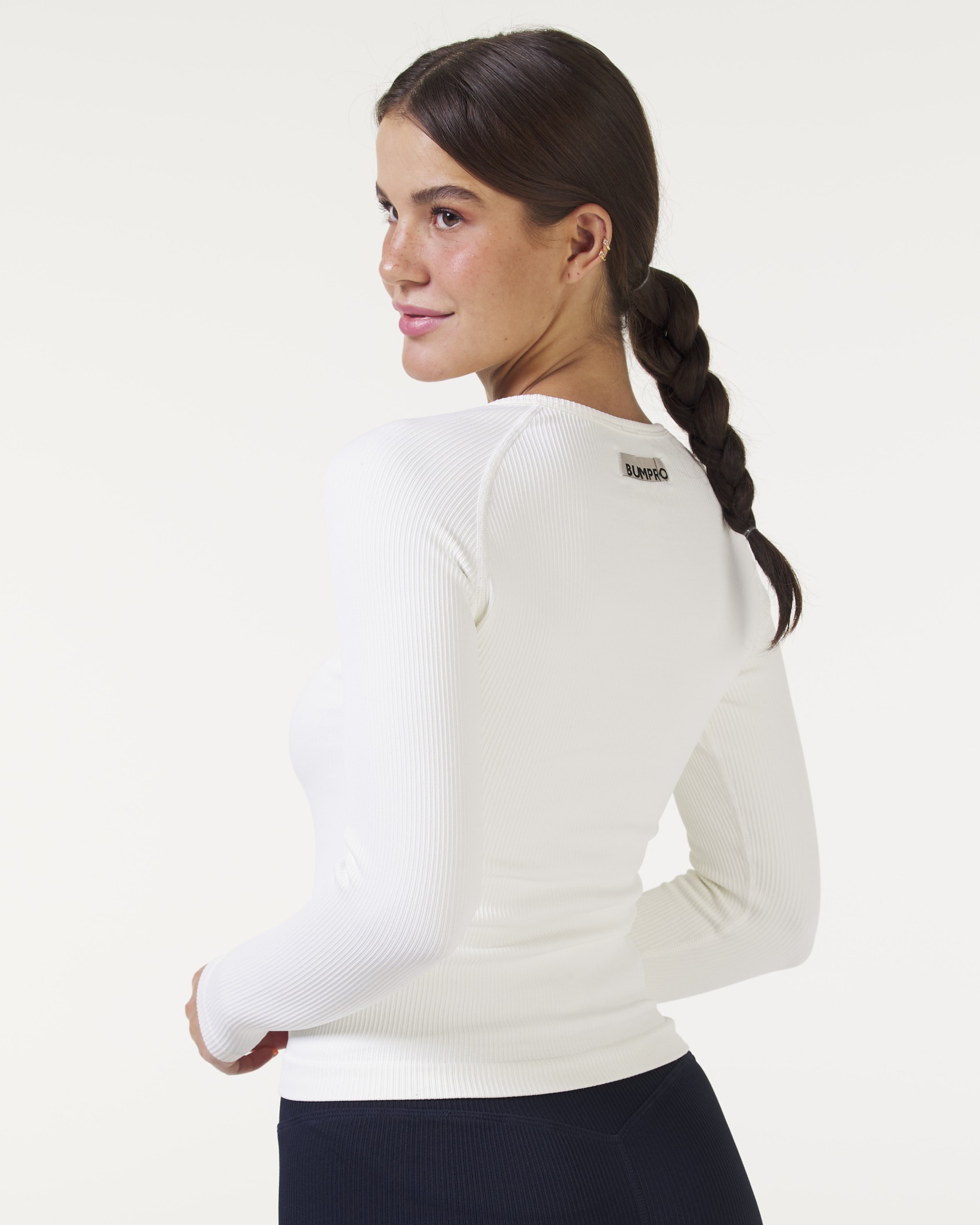 BumPro Perfect Rib Sweatshirt Turtleneck White - 18-08-21 - 200