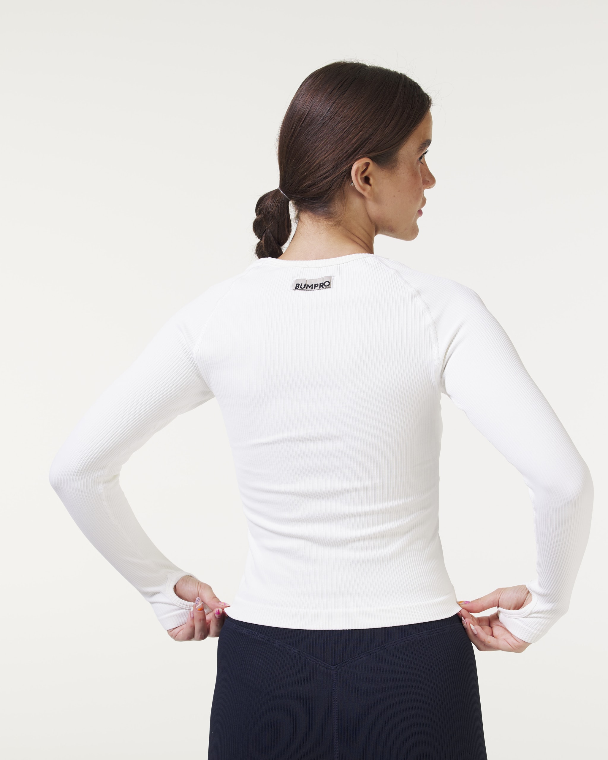 BumPro Perfect Rib Sweatshirt Turtleneck White - 18-08-21 - 203
