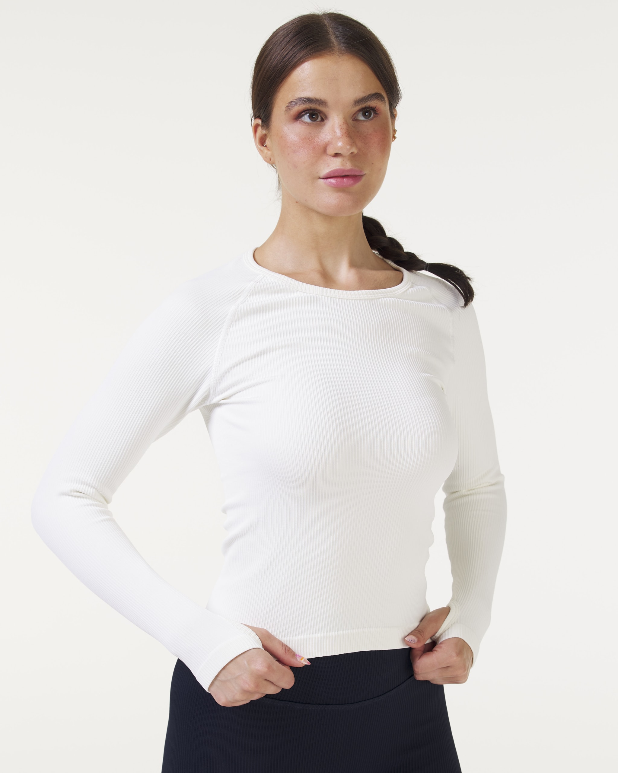 BumPro Perfect Rib Sweatshirt Turtleneck White - 18-08-21 - 206