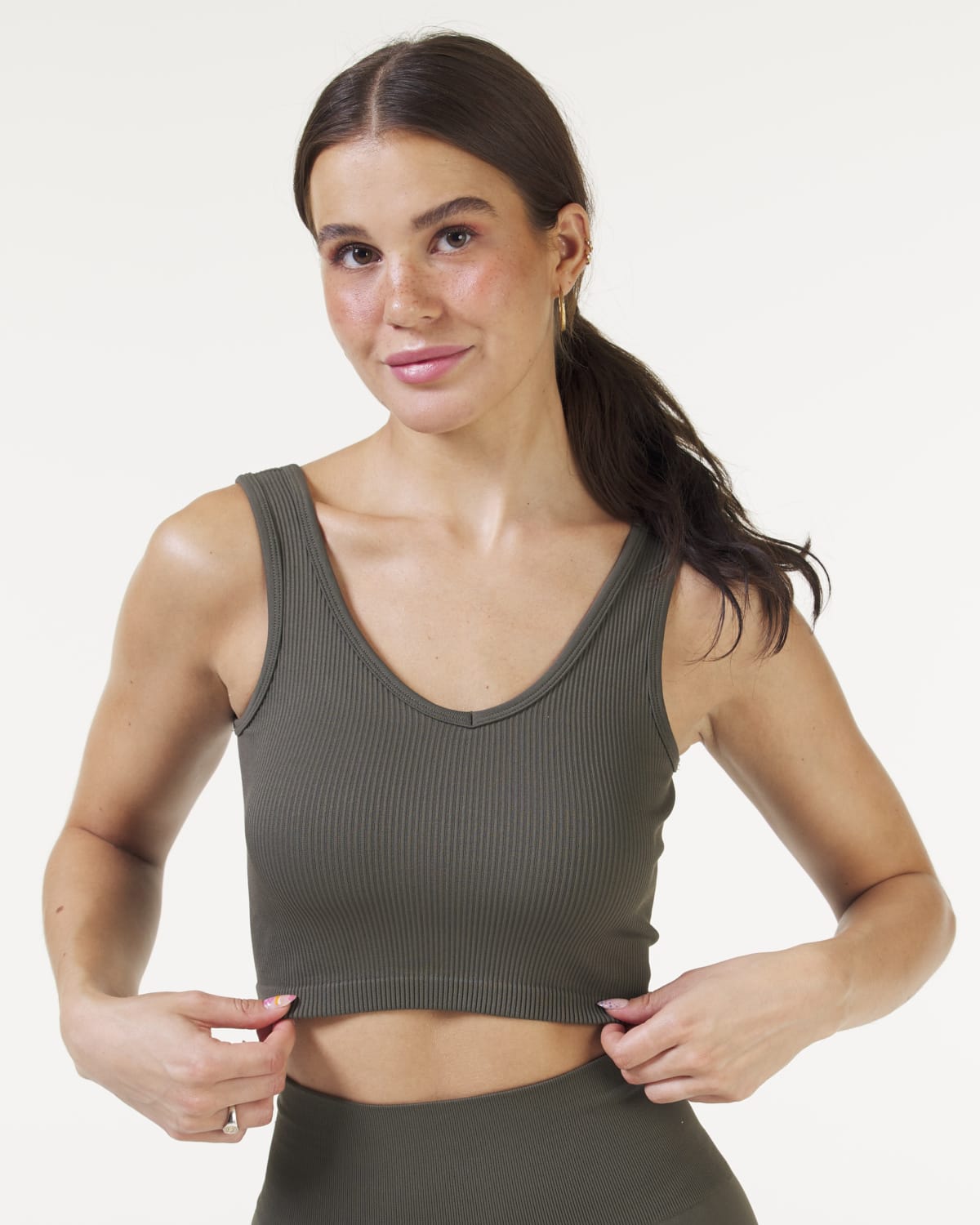 Bumpro Perfect Rib V-Bra Dark Green - M - til