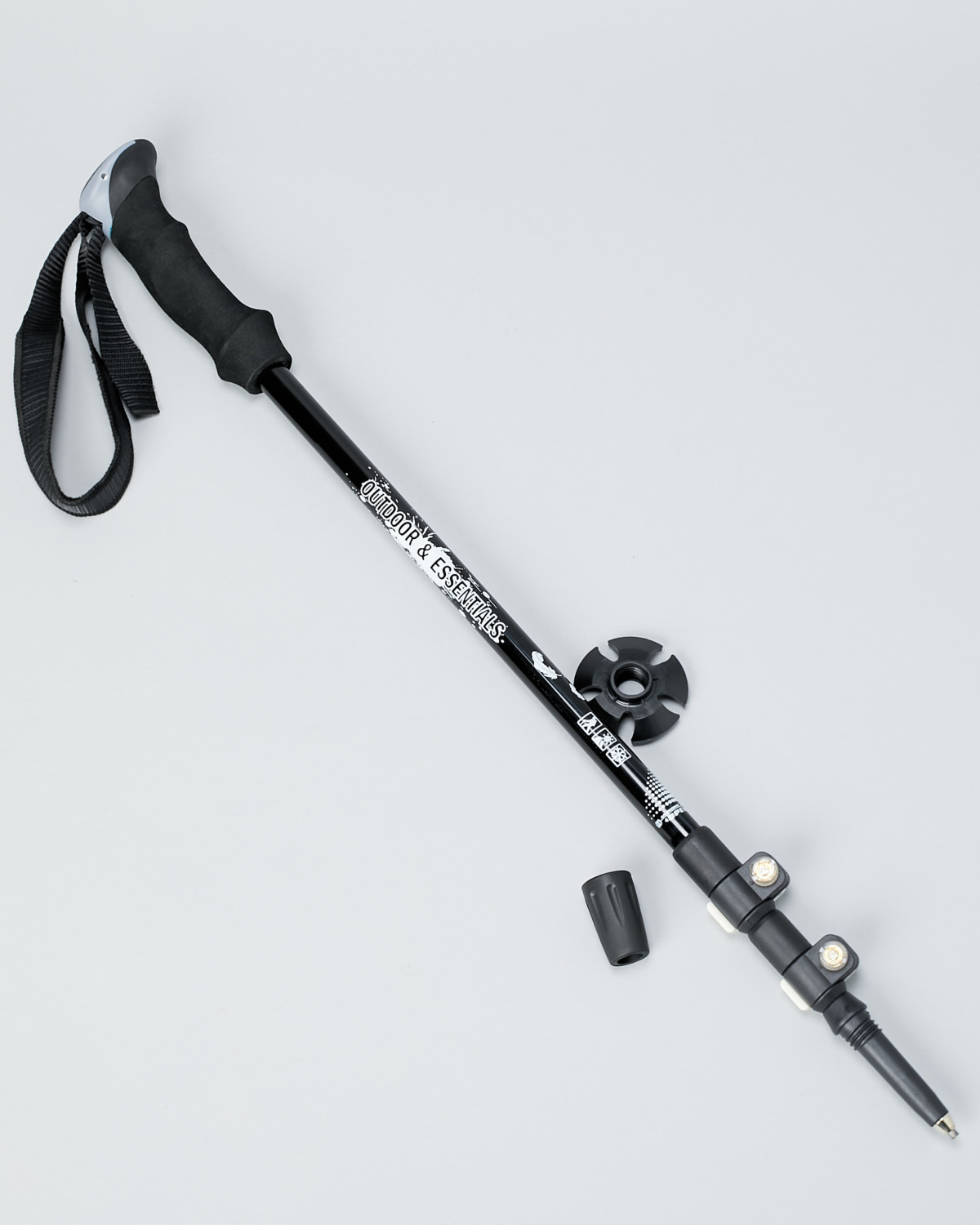 Outdoor & Essentials Snow Leopard Walking Stick Black - lange