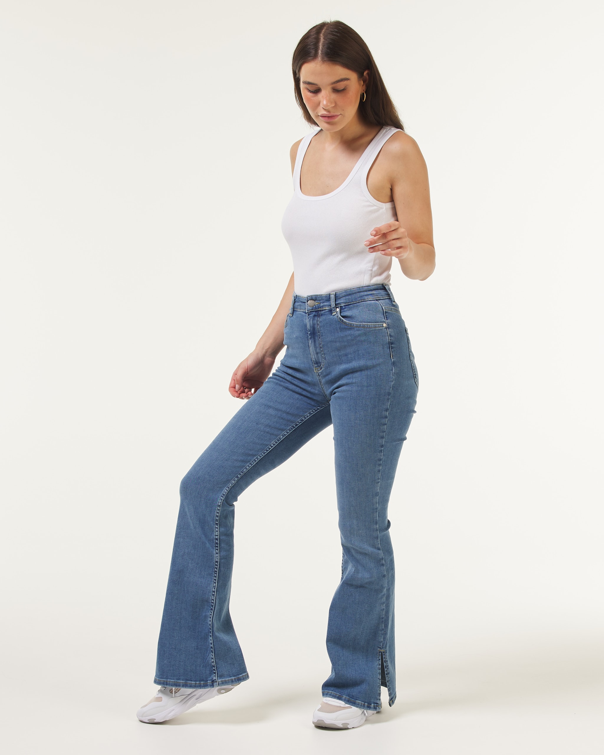 Chrissy Boot Cut Slit Light Blue 2