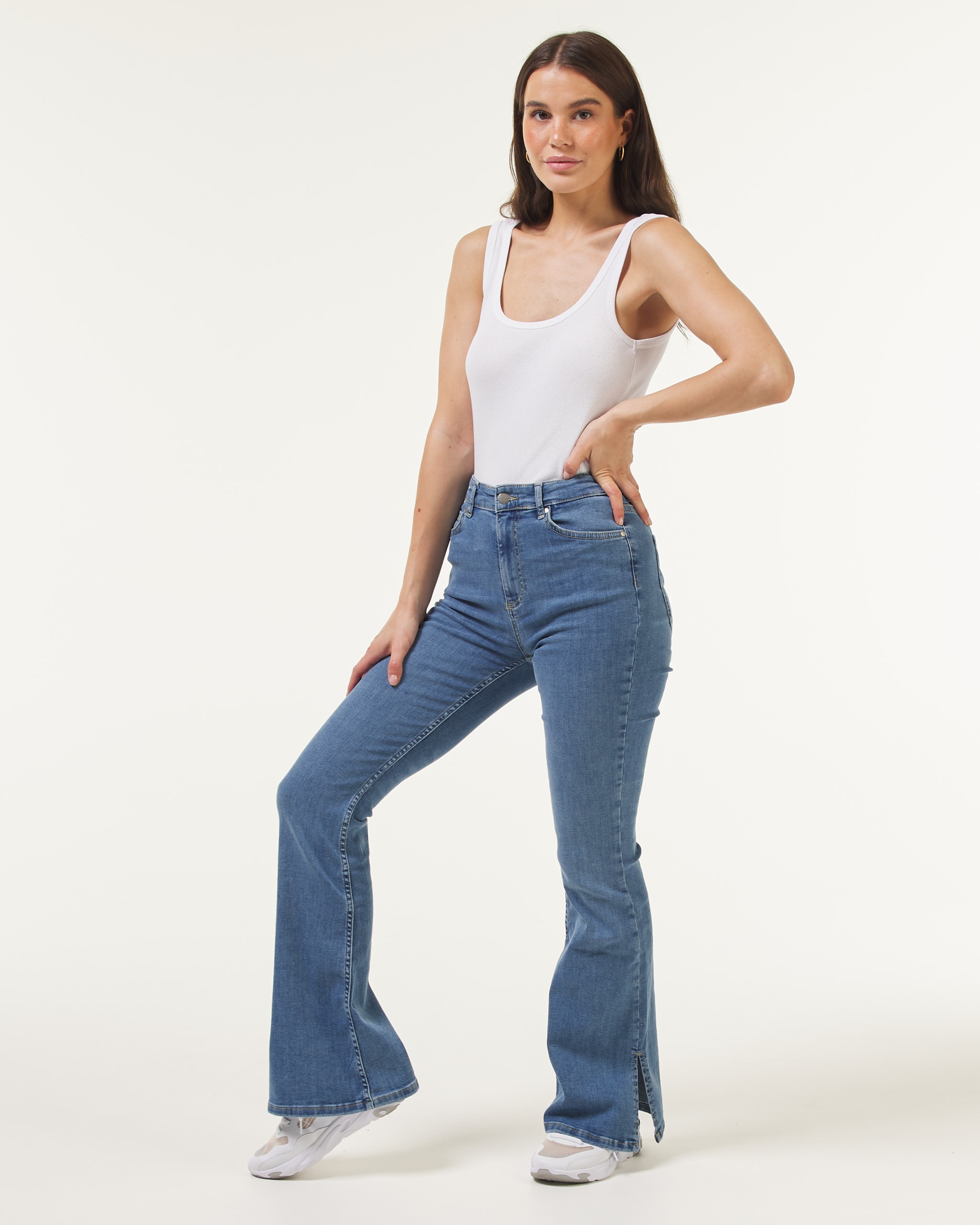 Chrissy Boot Cut Slit Light Blue 3