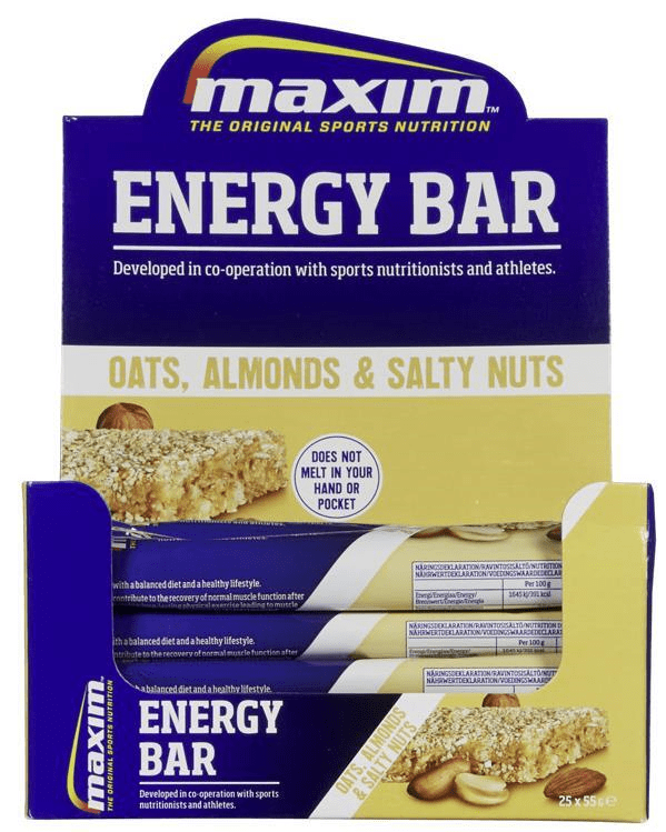 Maxim Energibar 25x55g Havre - DATODEAL - til trening