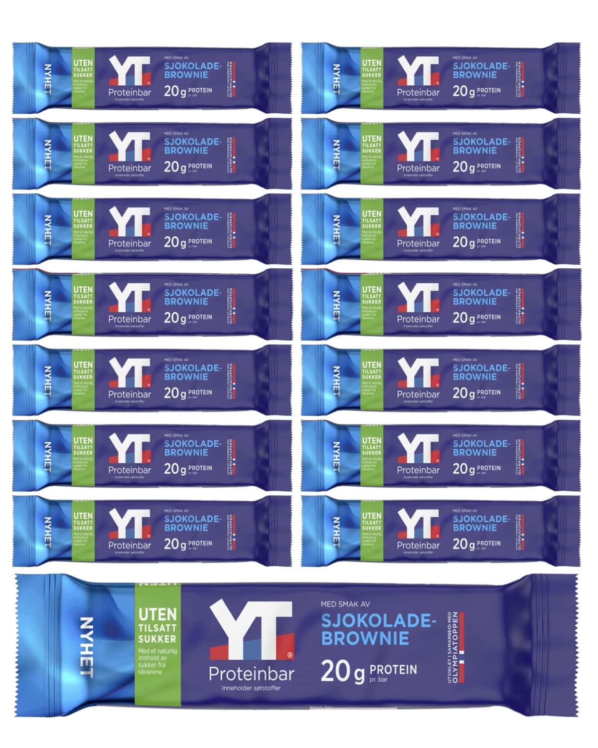 YT® Proteinbar Sjokolade-Brownie 15x50g - til