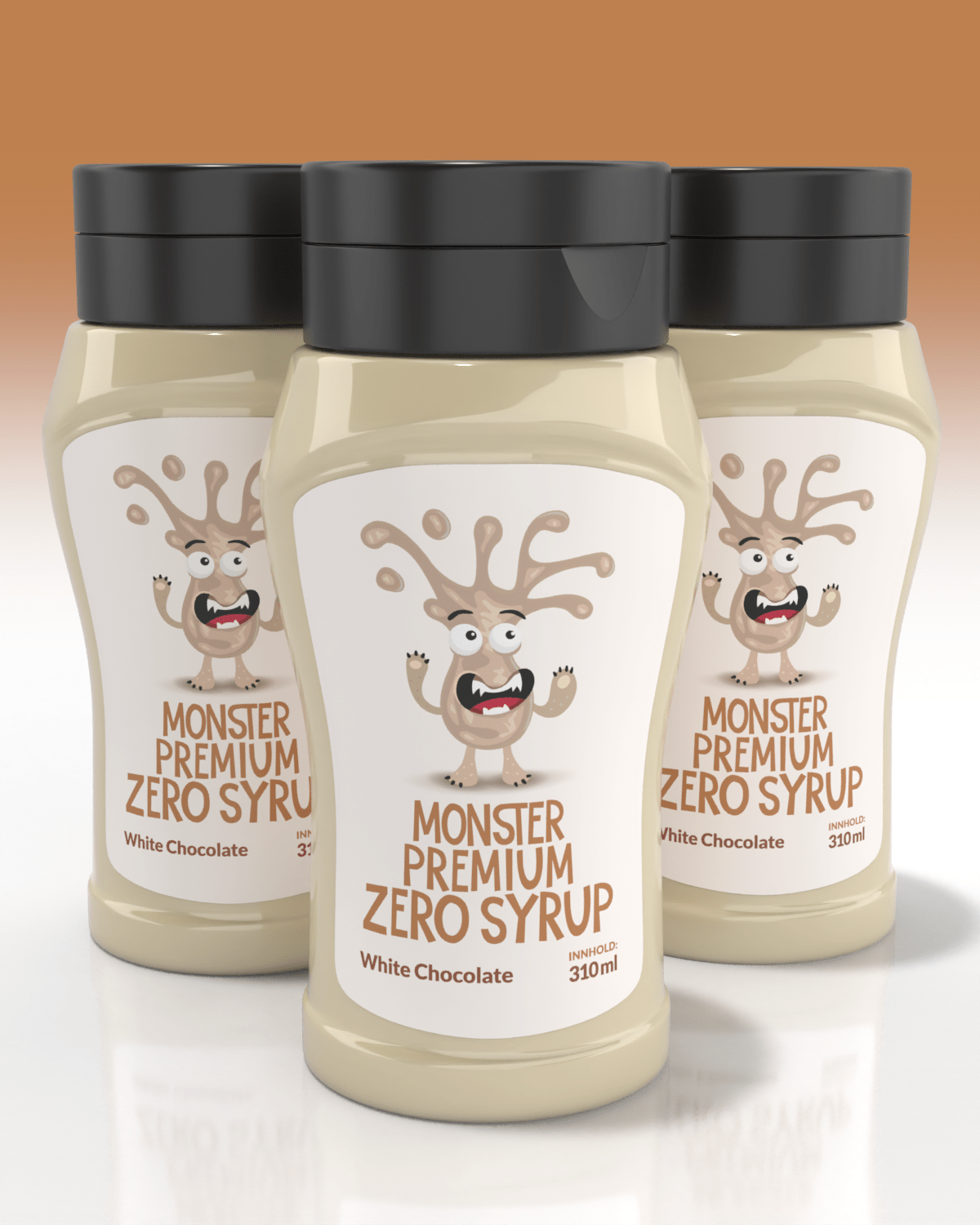 Monster Premium Zero Calorie Syrup - White Chocolate - TREPAKNING! - gram protein