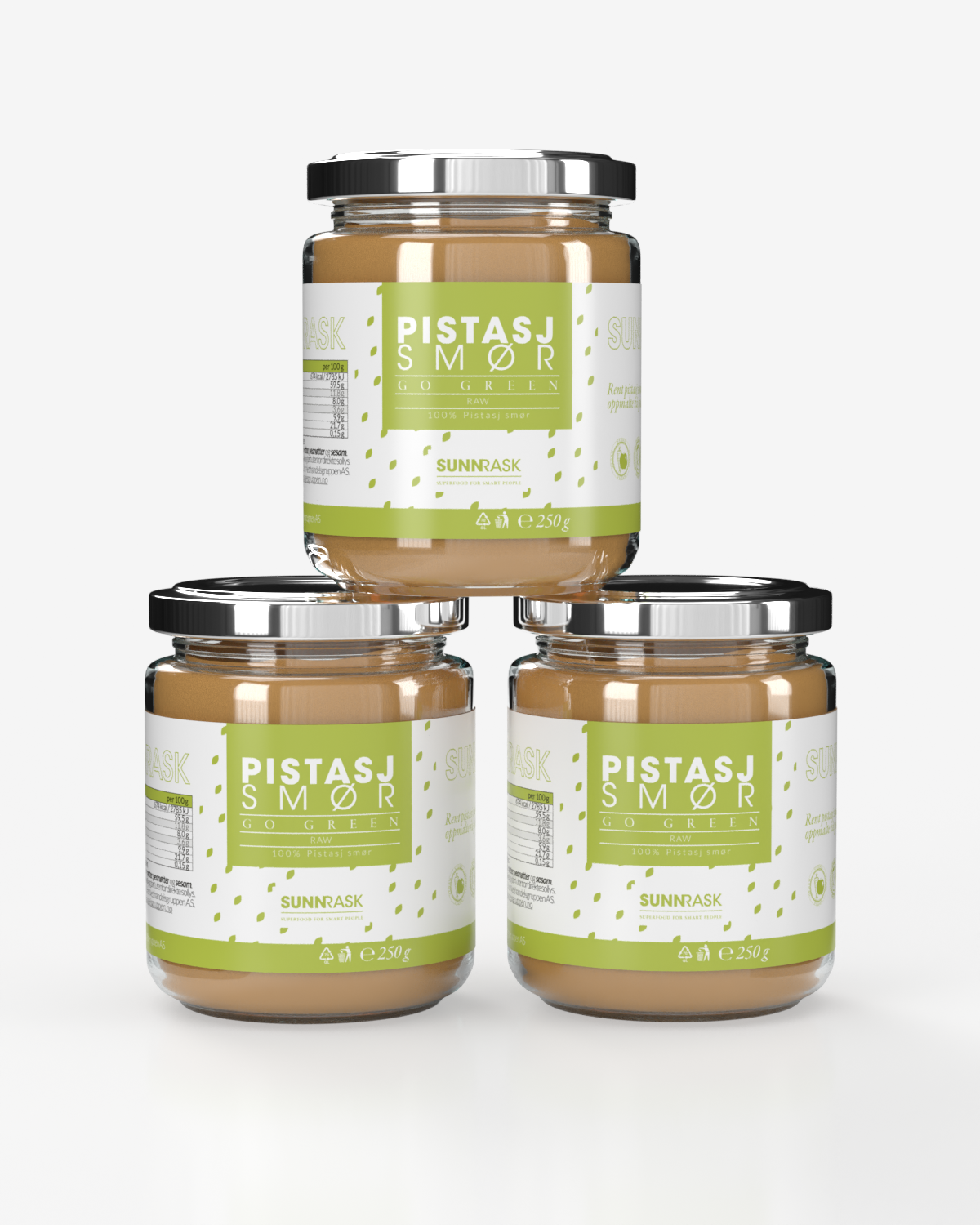 SunnRask Pistasjsmør 3x250g