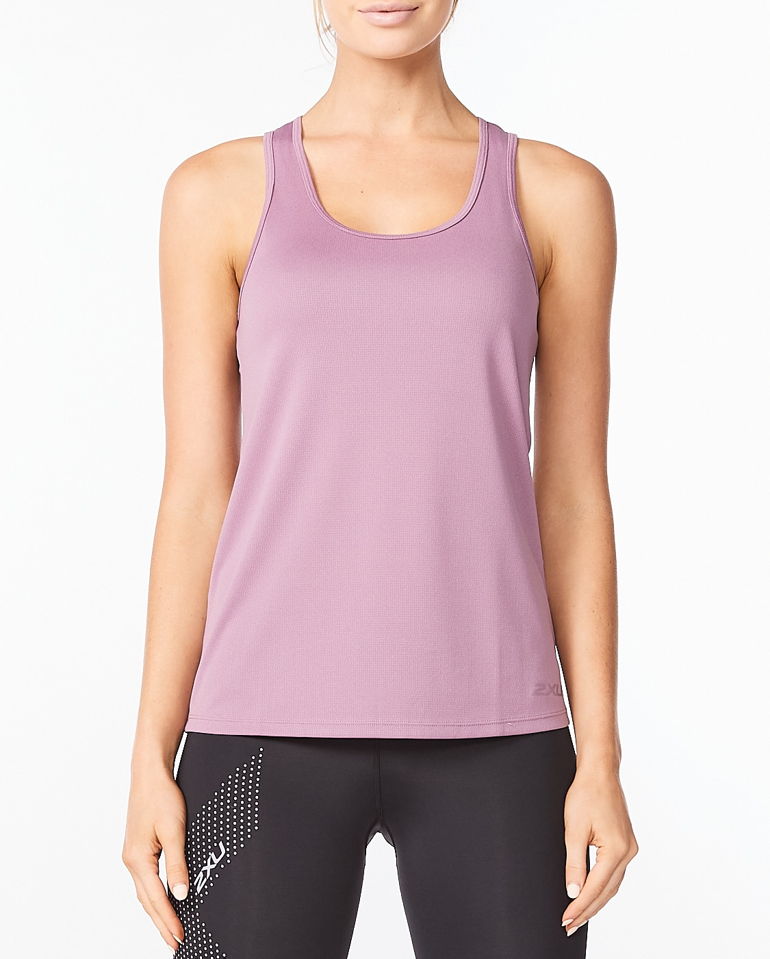 2XU Aero Singlet Orchid Mist/Orchid Reflective - S - strikk