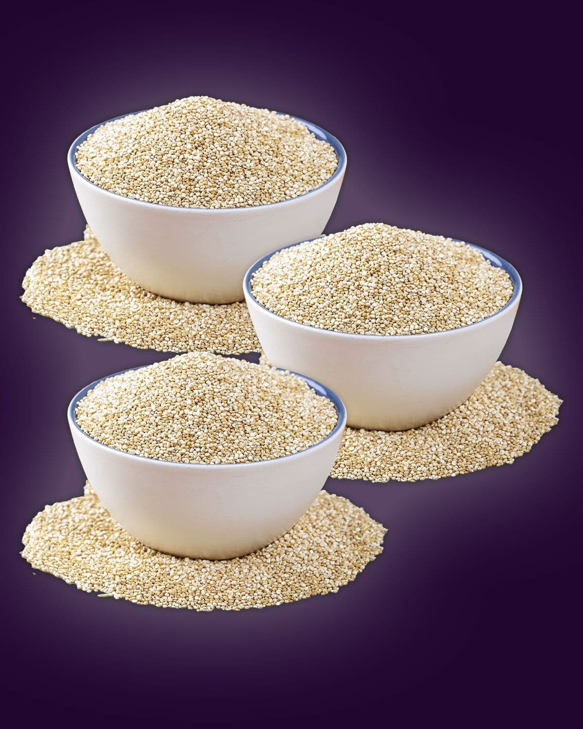 3 x SunnRask Hvit Quinoa 1000g - high protein foods