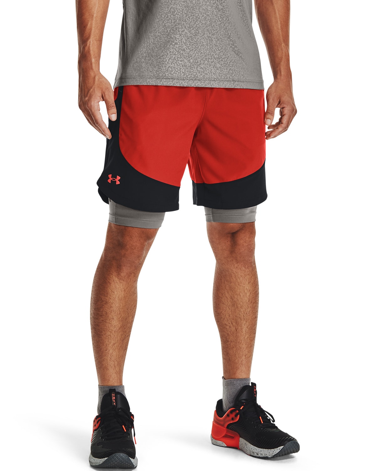 Under Armour HIIT Woven Colorblock Sts Orange - XXL - stretch shorts