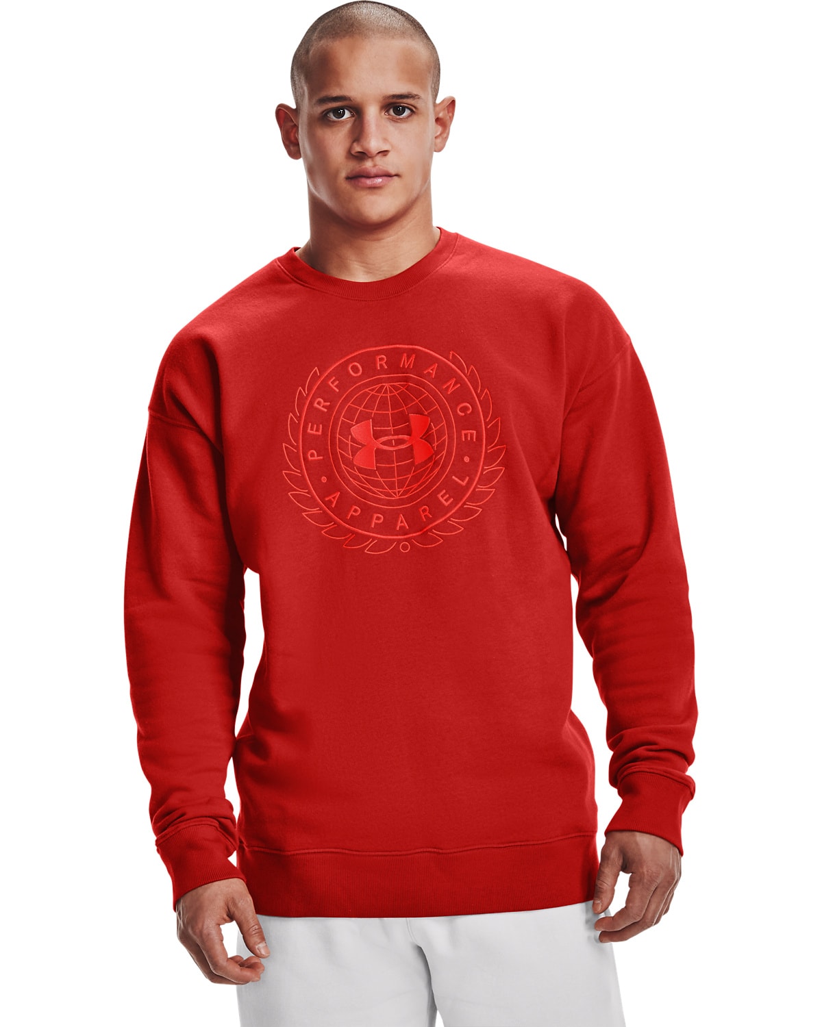 Under Armour Rival Flc Alma Mater Crew Orange - S - til