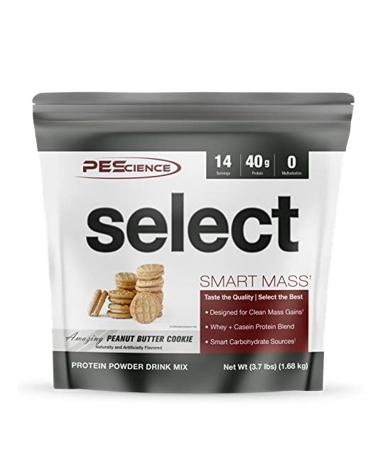 PES Select Smart Mass Protein Powder Drink Mix 1.68 kg - Peanut Butter Cookie - whey isolate