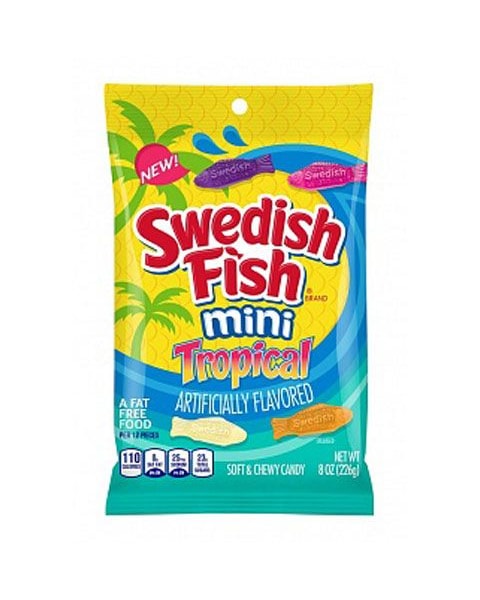 Swedish Fish - Soft & Chewy Candy Import - 226gr - minis tropicals - the